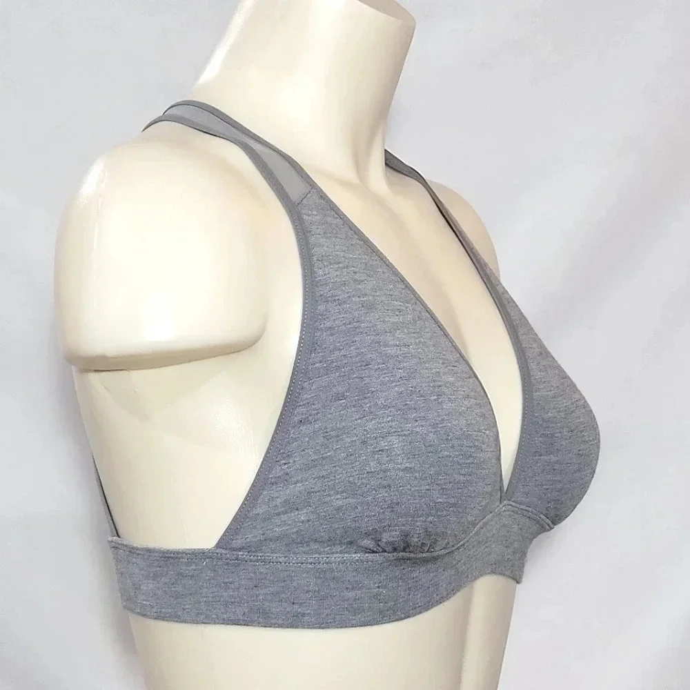XS X-SMALL Xhilaration Cotton Modal Sporty Crossback‎ Bralette Bra Gray NWT